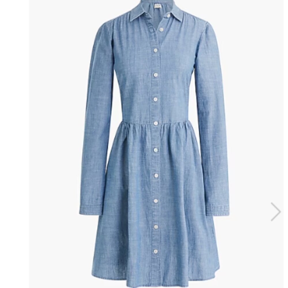 J. Crew Cotton Denim Blue Shirtdress NWT